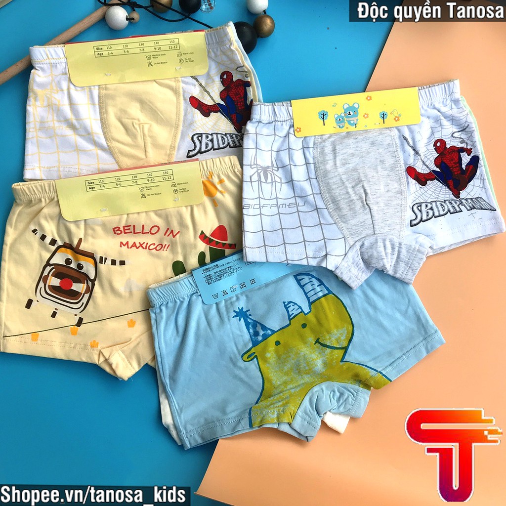 Set 2 Quần chíp đùi hình Spider Men Người nhện hình thú cho bé trai