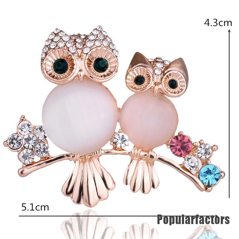 Ghim Cài Áo Hình Cú Mèo Đính Pha Lê Dễ Thương