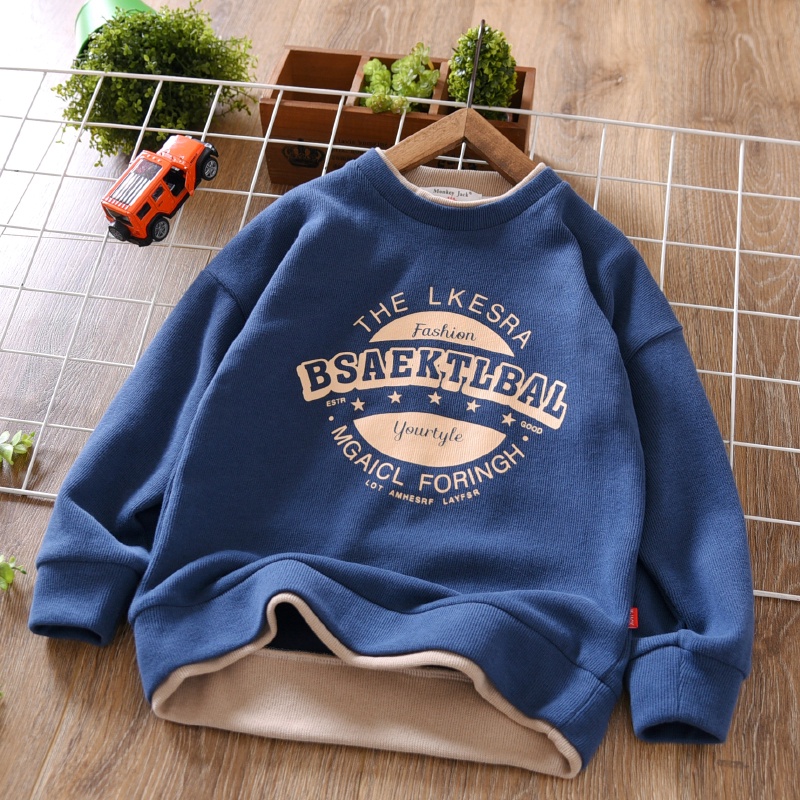 Áo Nỉ Dài Tay In Họa Tiết Thời Trang Mùa Đông Cho Bé Trai