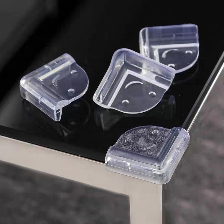 Combo 4 Miếng Silicon Bọc Cạnh Bàn, Góc Bàn Trong Suốt Dáng Vuông