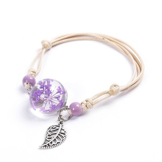 Vòng Tay Thủy Tinh Ép Hoa Tam Sinh Tam Thế ruby_shop