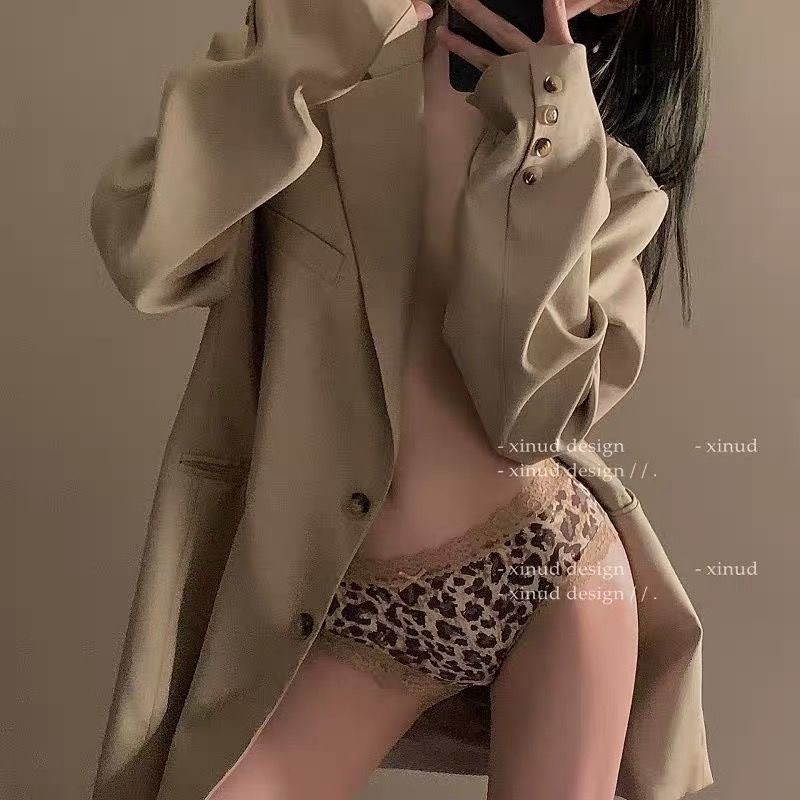 Quần lót nữ họa tiết da báo thun lạnh viền ren sexy gợi cảm 2559