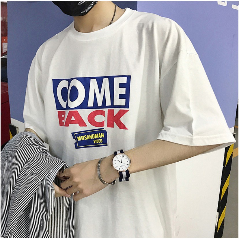 Áo phông nam nữ form rộng tay lỡ unisex Come Back 2 màu trắng đen siêu đẹp - áo thun tay lỡ hàn quốc oversize ulzzang