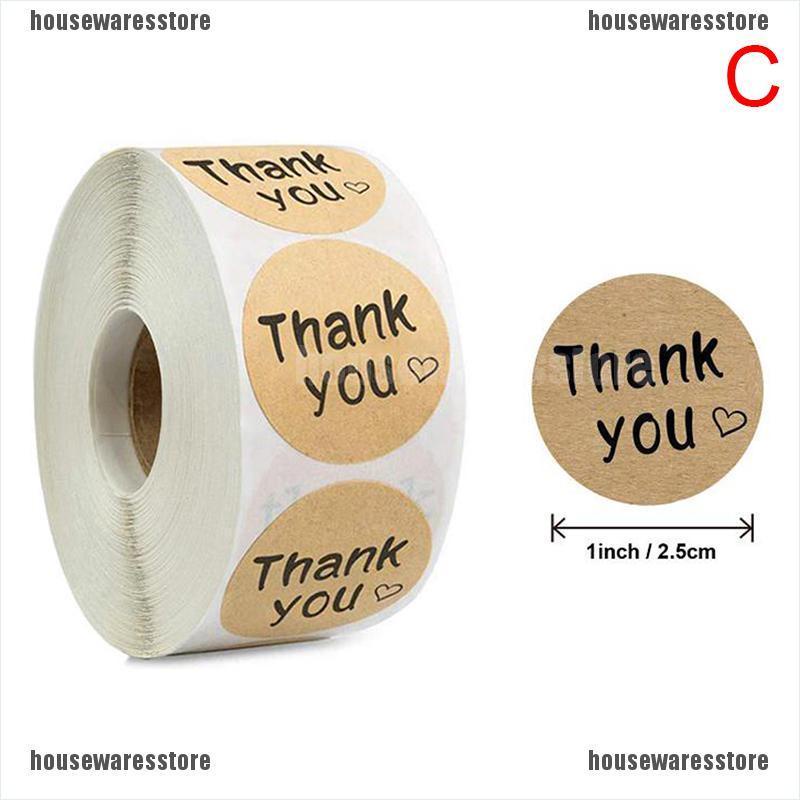 [Hàng mới về] Cuộn 500 miếng dán trang trí in chữ thank you for your order