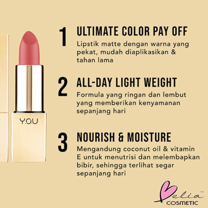 (Hàng Mới Về) Son Lì Belia You The Gold One Cổ Điển Y.O.U Ggh-288