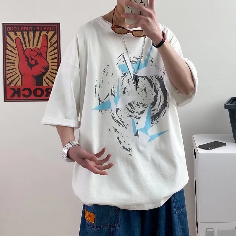 Áo Thun Tay Ngắn Cổ Tròn Dáng Rộng In Họa Tiết Hoạt Hình Thoải Mái Thời Trang Mùa Hè Cho Nam Và Nữ size M-5XL