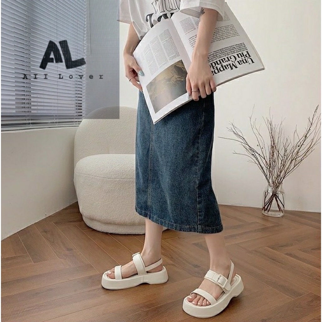 SANDAL NỮ ALI LOVER - GIÀY THỜI TRANG PHONG CÁCH XUỒNG QUAI TRƠN KHÓA VUÔNG ĐẾ BẰNG - AS220902