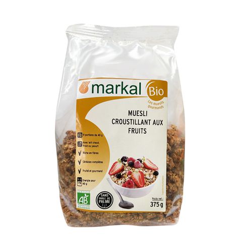 [MARKAL] Ngũ cốc giòn trái cây hữu cơ Muesli Croustillant Aux Fruits Markal - 375gr
