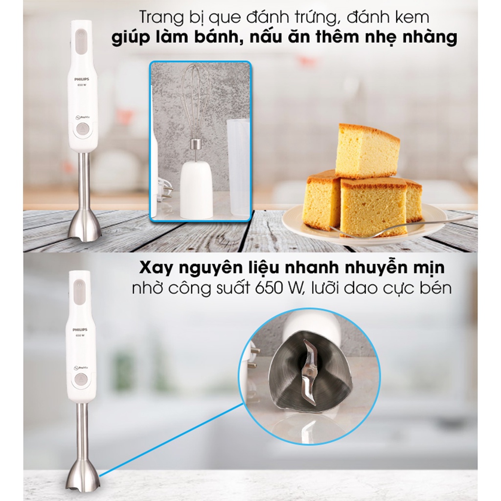 Máy xay cầm tay đa năng thế hệ mới Philips HR2537 và ProMix Philips HR2534 chính hãng bảo hàng 2 năm