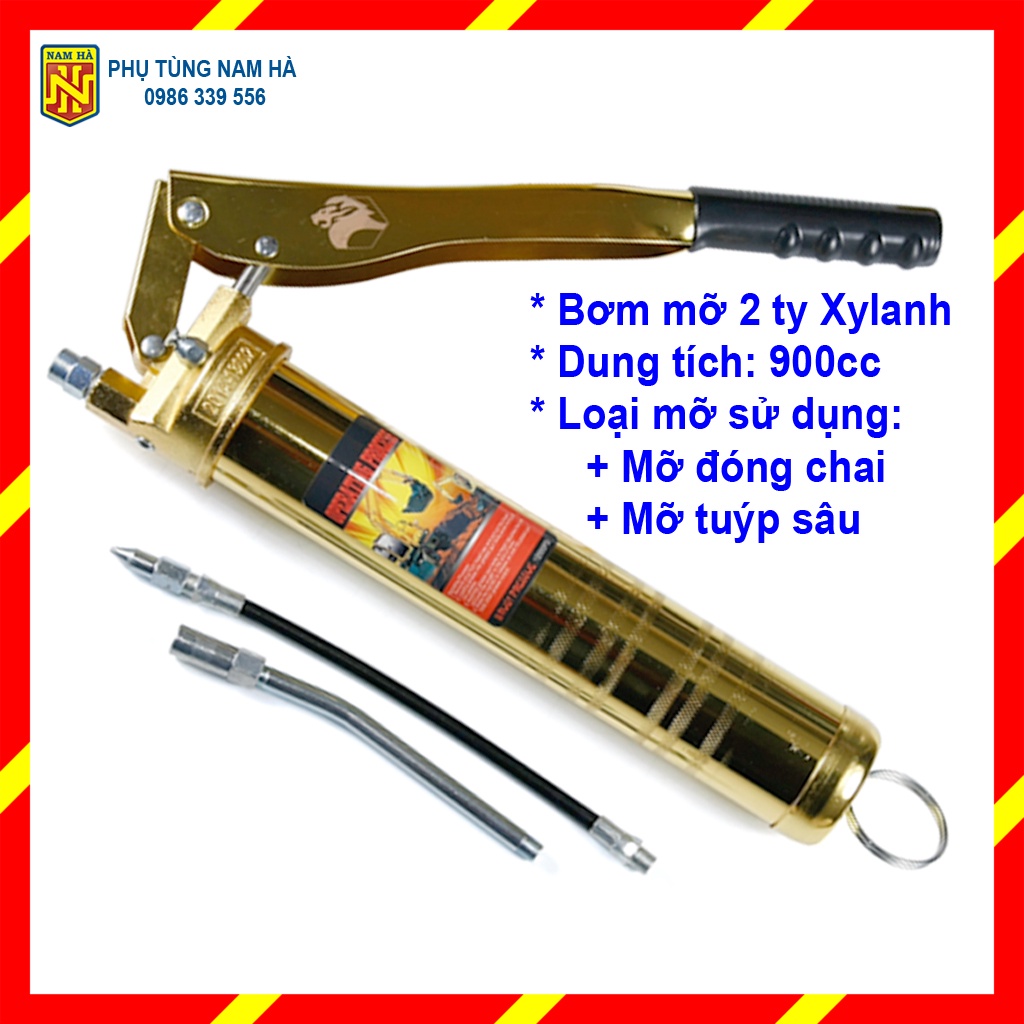 Bơm mỡ bò 2 ty 900cc, bơm mỡ bò bằng tay, bơm mỡ xe tái, bơm mỡ máy xúc