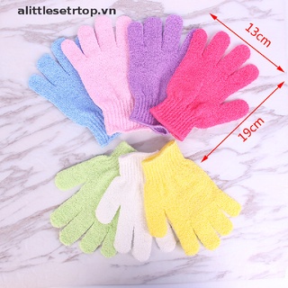 Găng tay xơ mướp mát xa tẩy tế bào chết khi tắm