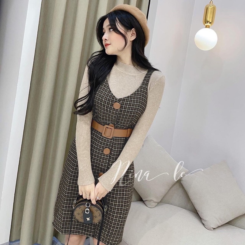 SÉT 2 MÓN ÁO LEN CỔ 3P MĨ YẾM DẠ