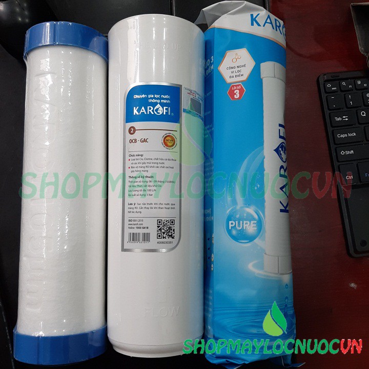 Bộ Lõi Lọc Nước số 123 Karofi (Lõi 1 Vi lọc + Lõi 2 Than hoạt tính + Lõi 3 Vi lọc đa điểm) - Shopmaylocnuocvn | BigBuy360 - bigbuy360.vn