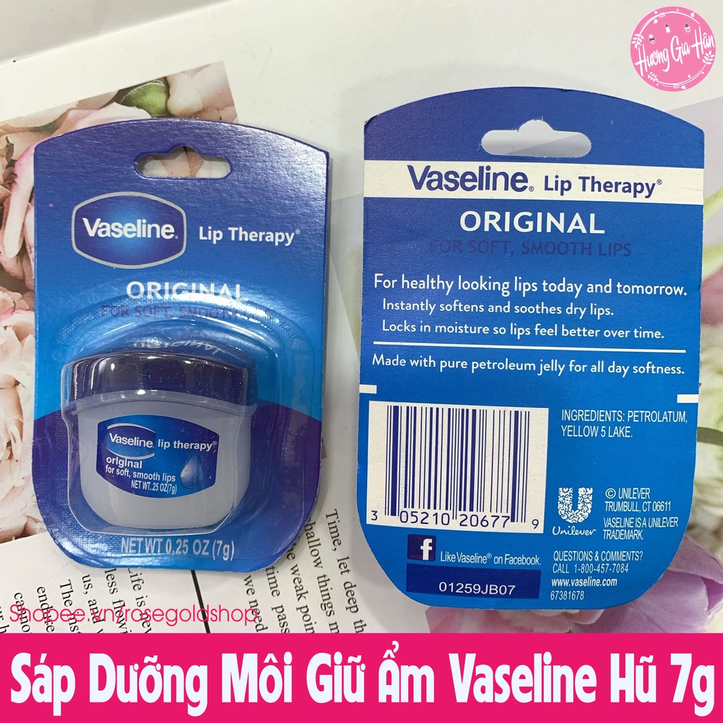 Sáp Dưỡng Môi Giữ Ẩm Vaseline Hũ 7g