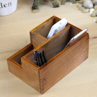 hộp gỗ cắm bút để đồ 2 tầng
