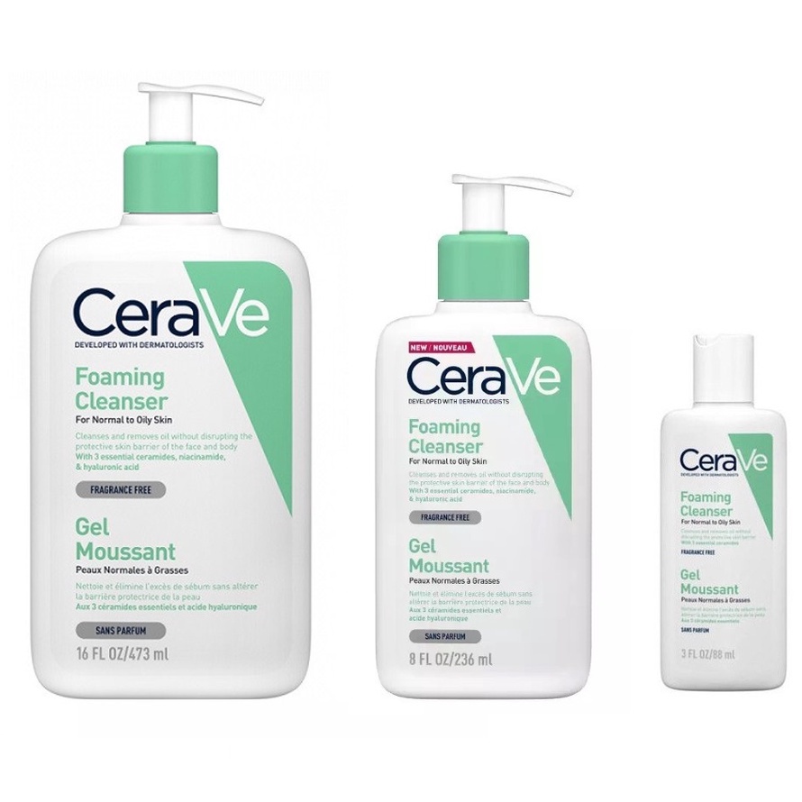 Sữa rửa mặt cho da thường đến da dầu CeraVe Foaming Cleanser Gel Moussant