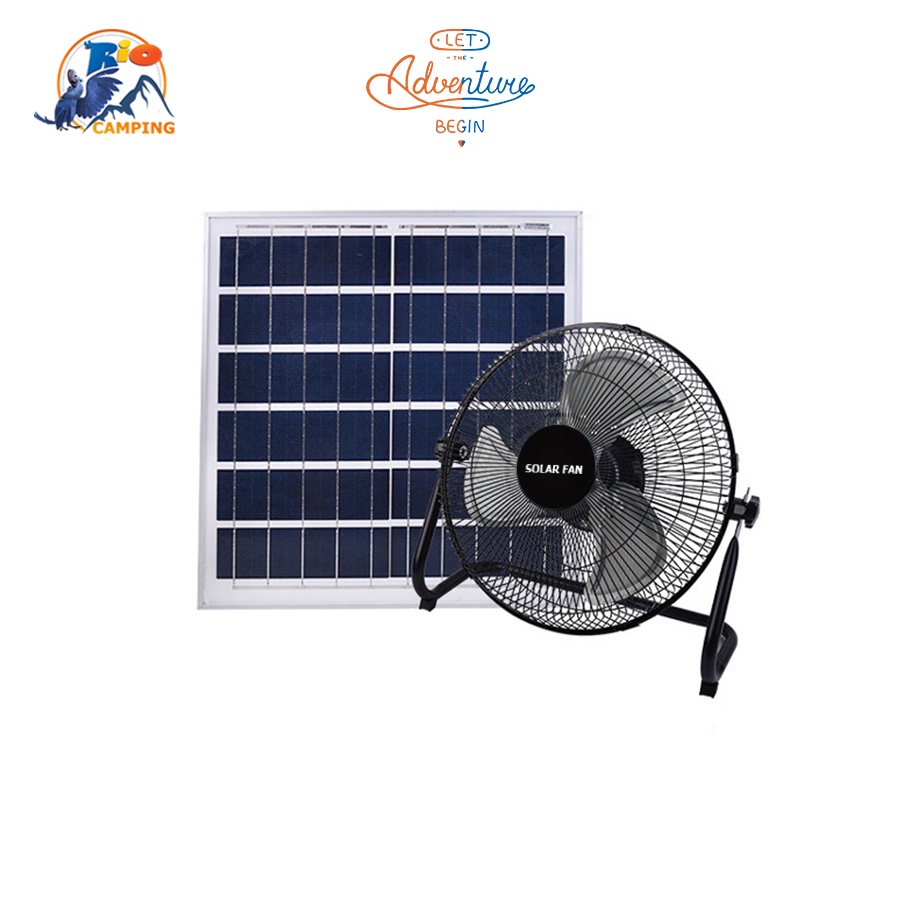 Quạt sàn tích điện năng lượng mặt trời Solar Fan 12 mức gió SIÊU MÁT 12000mAh, kèm tấm pin NLMT 12W