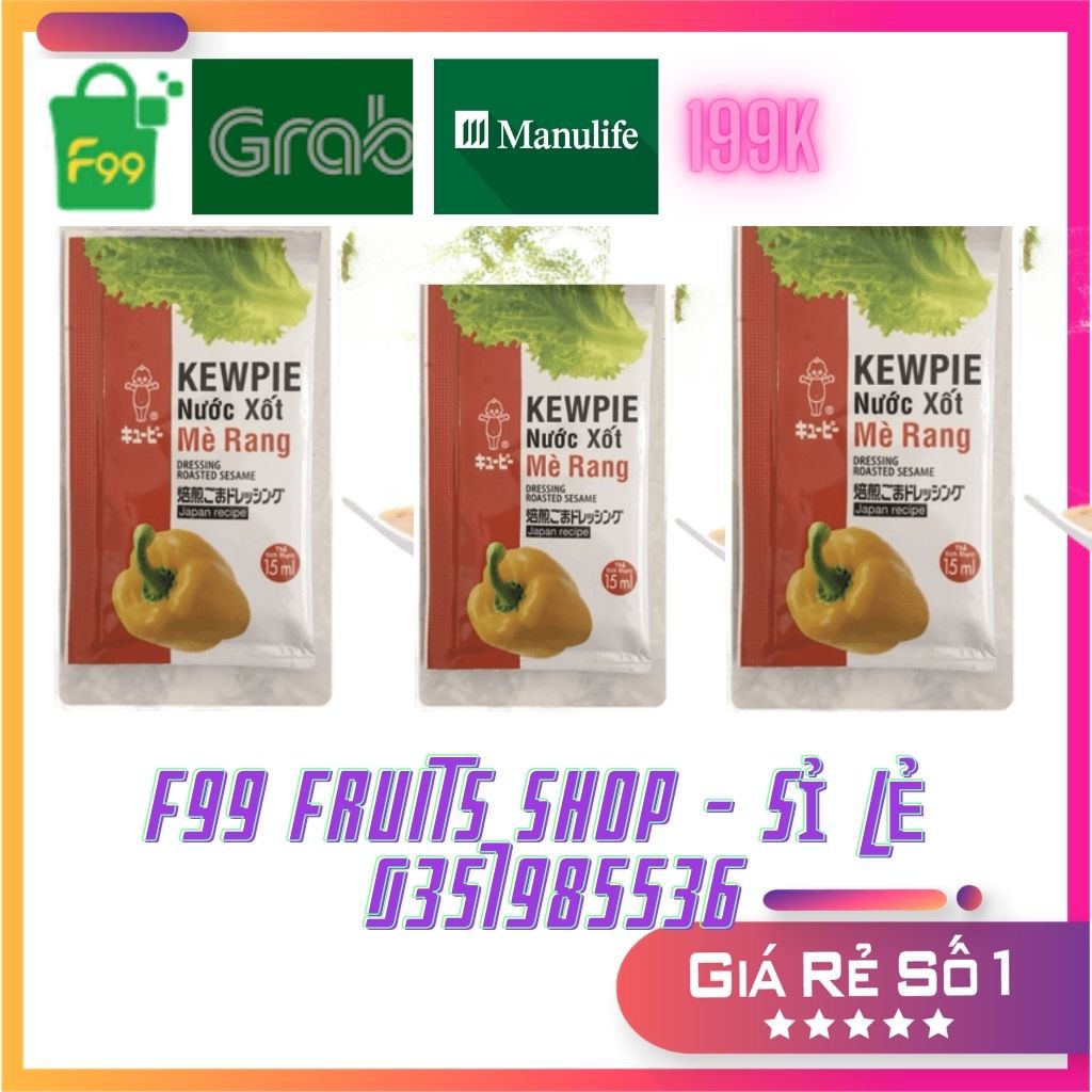 [NGOT10PTT] 4 gói  Nước sốt mè rang KEWPIE 15ml, ron nho sabudo , umibudo , sejong , geenfood