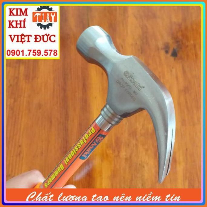 Búa sừng dê, búa nhổ đinh cán thép cứng 16oz/ 454g Asaki AK-0373 – Đầu đóng đinh đầu tròn thép siêu cứng