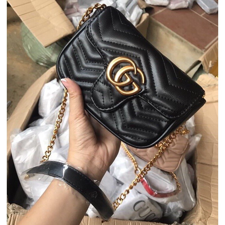 Túi xách khóa chữ sang chảnh 18cm