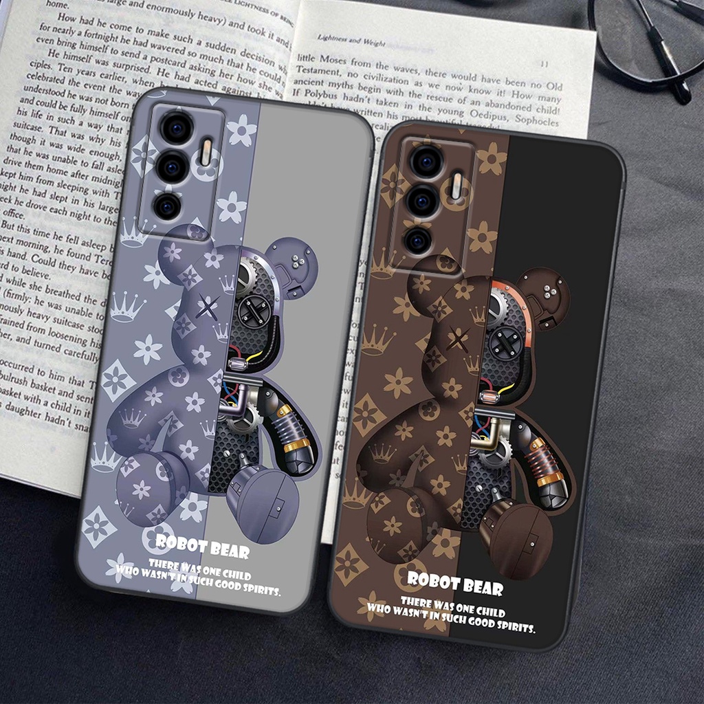 Ốp lưng Vivo V23E in hình Gấu nâu - hồng, Gấu Be@rick  cực CUTE, DỄ THƯƠNG