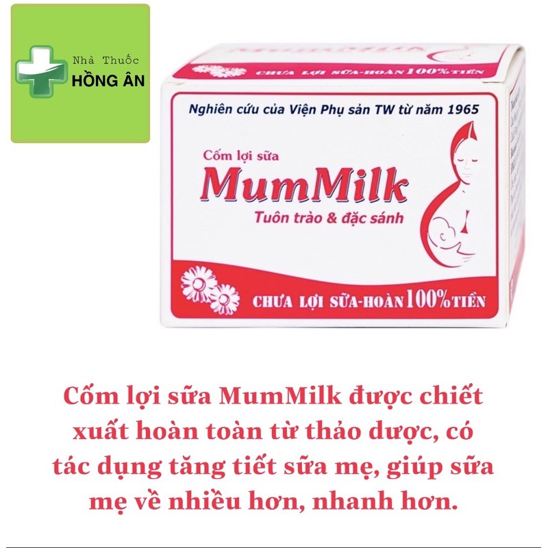 Cốm lợi sữa MumMilk được chiết xuất hoàn toàn từ thảo dược, có tác dụng tăng tiết sữa mẹgiúp sữa mẹ vềnhiều hơnnhanh hơn