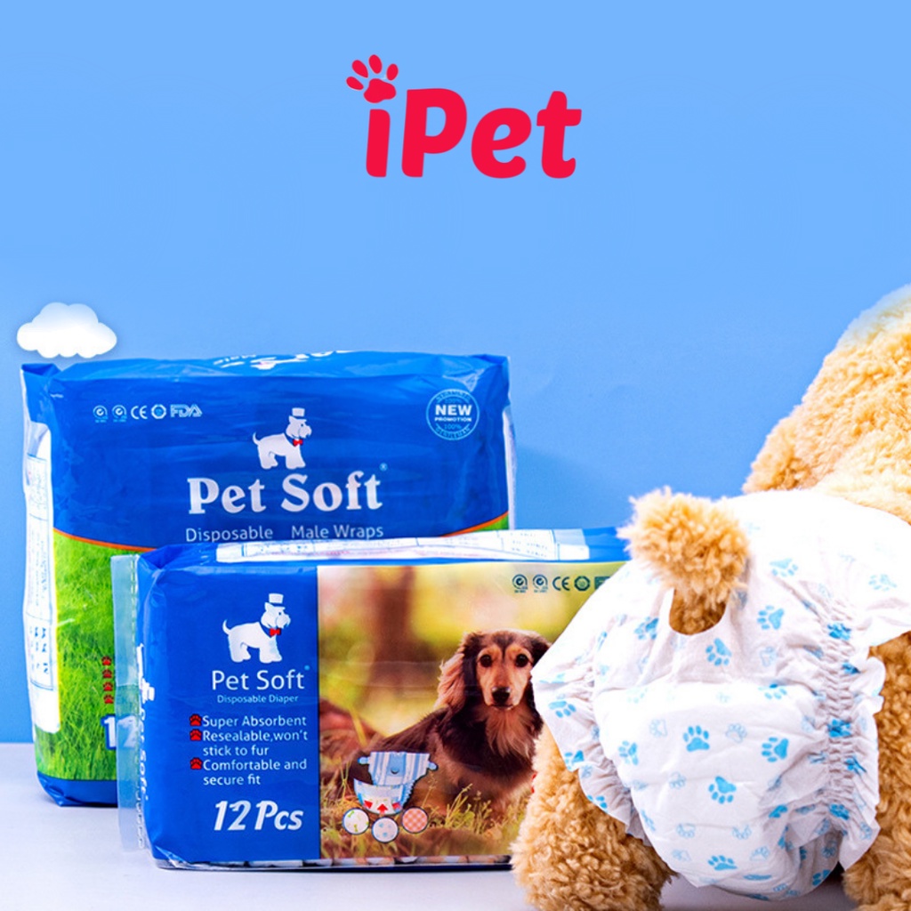 Tã Bỉm Pet Soft Disposable Diaper Cho Chó Mèo Cái Bịch 12 Miếng - iPet Shop