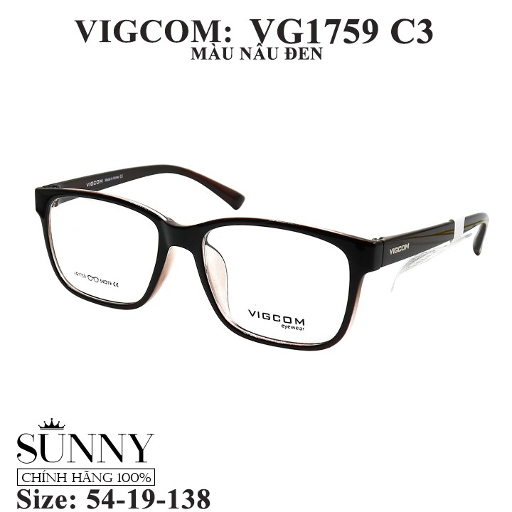 VG1759  - Gọng kính Vigcom chính hãng, bảo hành toàn quốc, sp kèm tem chống hàng giả do bộ công an cấp