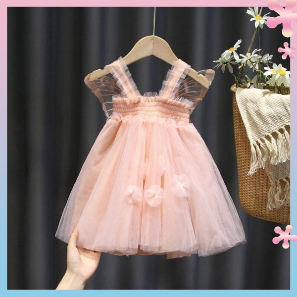 Đầm Công Chúa Phồng Vải Gạc Màu Trắng Hình Bướm Phong Cách Phương Tây Mùa Hè Kiểu Phương Tây Thời Trang Mùa Hè Dành Cho Bé Gái 2022