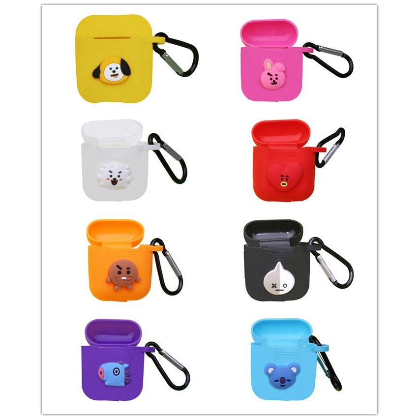 Vỏ Bảo Vệ Hộp Sạc Tai Nghe Không Dây Airpods Hình Bts Bt21 Dễ Thương