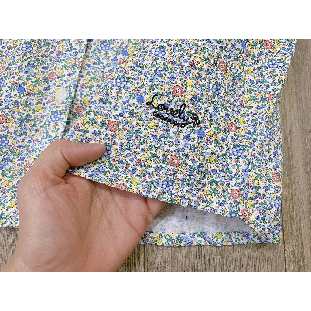 Váy thu hoa xanh cho bé gái VAL013