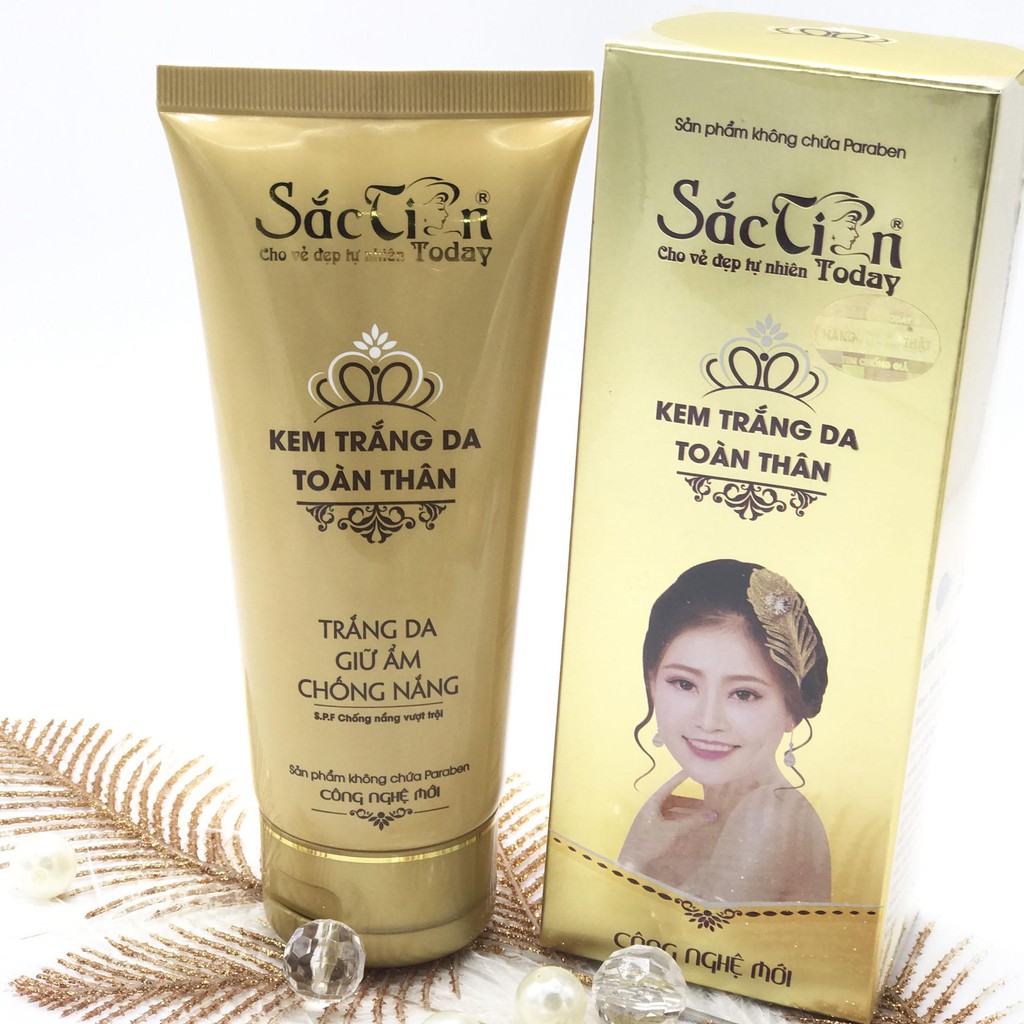 Kem trắng da toàn thân Sắc Tiên Today 100g - 150g -200g chống nắng an toàn, da trắng mềm mịn có lớp makeup nhẹ