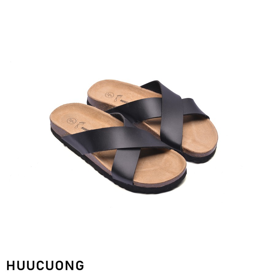 DÉP HỮU CƯỜNG QUAI CHÉO - ĐẾ TRẤU, DA PU CHỐNG NƯỚC