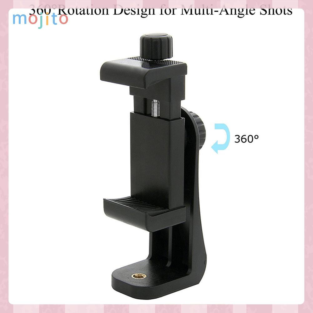 MOJITO Tripod Mount Phone Clip Vertical Bracket 360 Degree Rotating Tripod Adapter