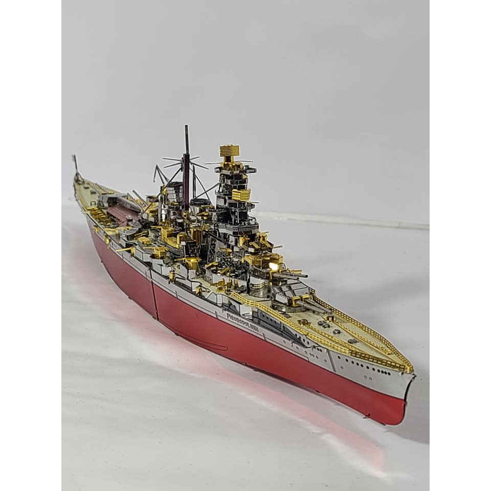 Chưa Ráp Mô Hình Thép 3D Tàu Chiến Thiết Giáp Hạm Nhật Bản Piececool Kongou Battleship