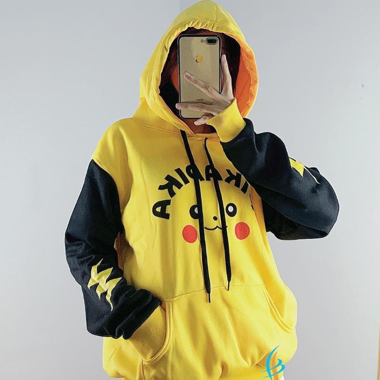 [FREE SHIP]Áo HOODIE Nam Nữ PIKACHU Siêu Dễ Thương Có Mũ 2 Lớp Chất Nỉ Ngoại Ấm Cao Cấp