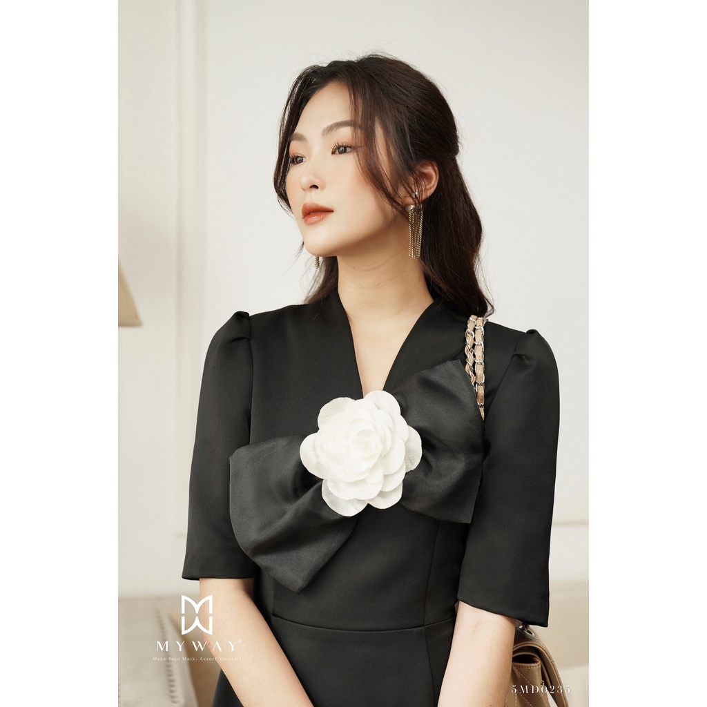 Đầm Nữ Dự Tiệc MY WAY Dáng Xòe Đính Nơ Cao Cấp 5MD0235