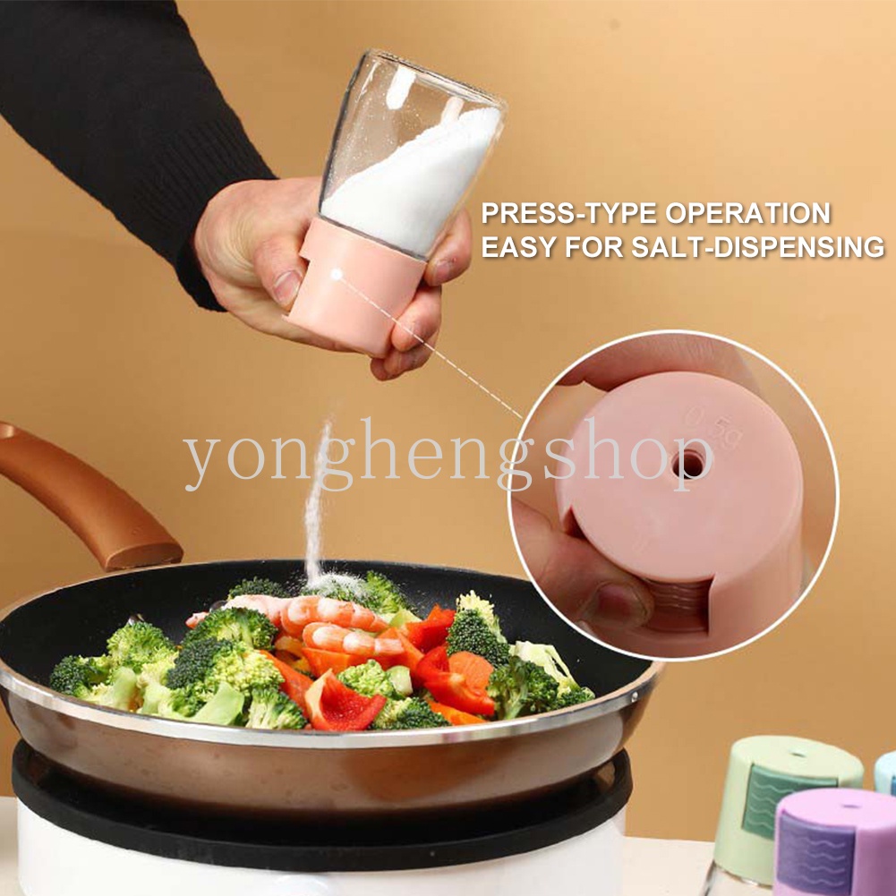 Lọ Đựng Gia Vị Bằng Kính Có Nút Bấm Tiện Lợi