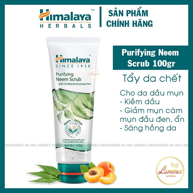 Tẩy Da Chết Himalaya Neem Nghệ Cho Da Dầu Mụn, Giảm Mụn Cám, Mụn Đầu Đen, Mụn Ẩn | Himalaya Purifying Neem Scrub 100ml