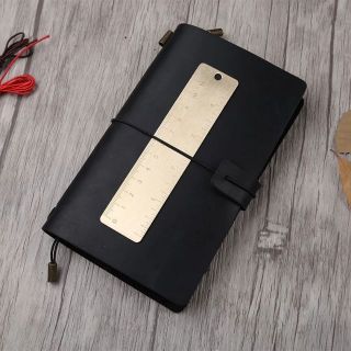 Sổ a5 da bò màu đen.