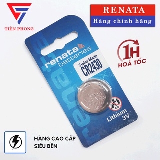 Pin cúc áo cr2430 chính hãng renata 3v - vỉ 1 viên, pin điều khiển xe ô tô