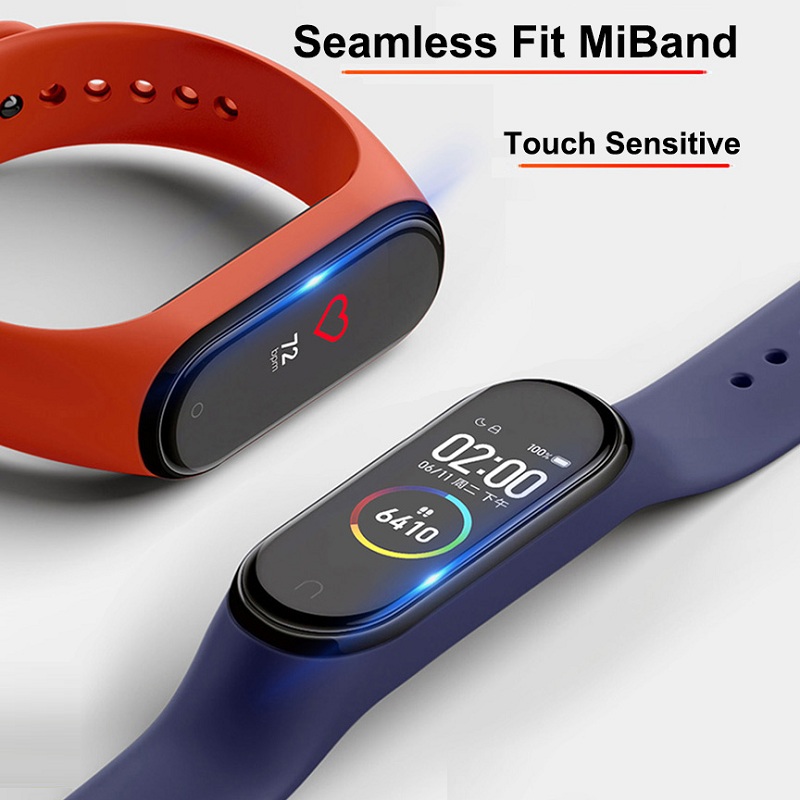 Set 1 / 3 / 5 Miếng Dán Màn Hình Cong 3d Cho Đồng Hồ Thông Minh Xiaomi Mi Band 5