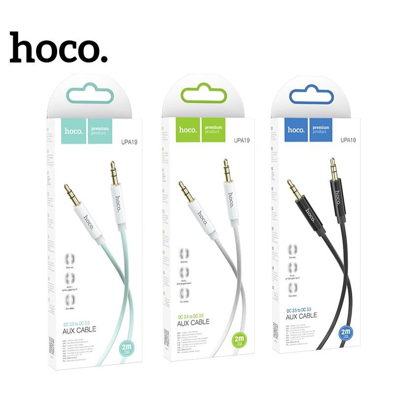 HOCO UPA19 AUX Audio jack 3.5mm to 3.5mm dây bện dù cao cấp dài 2M
