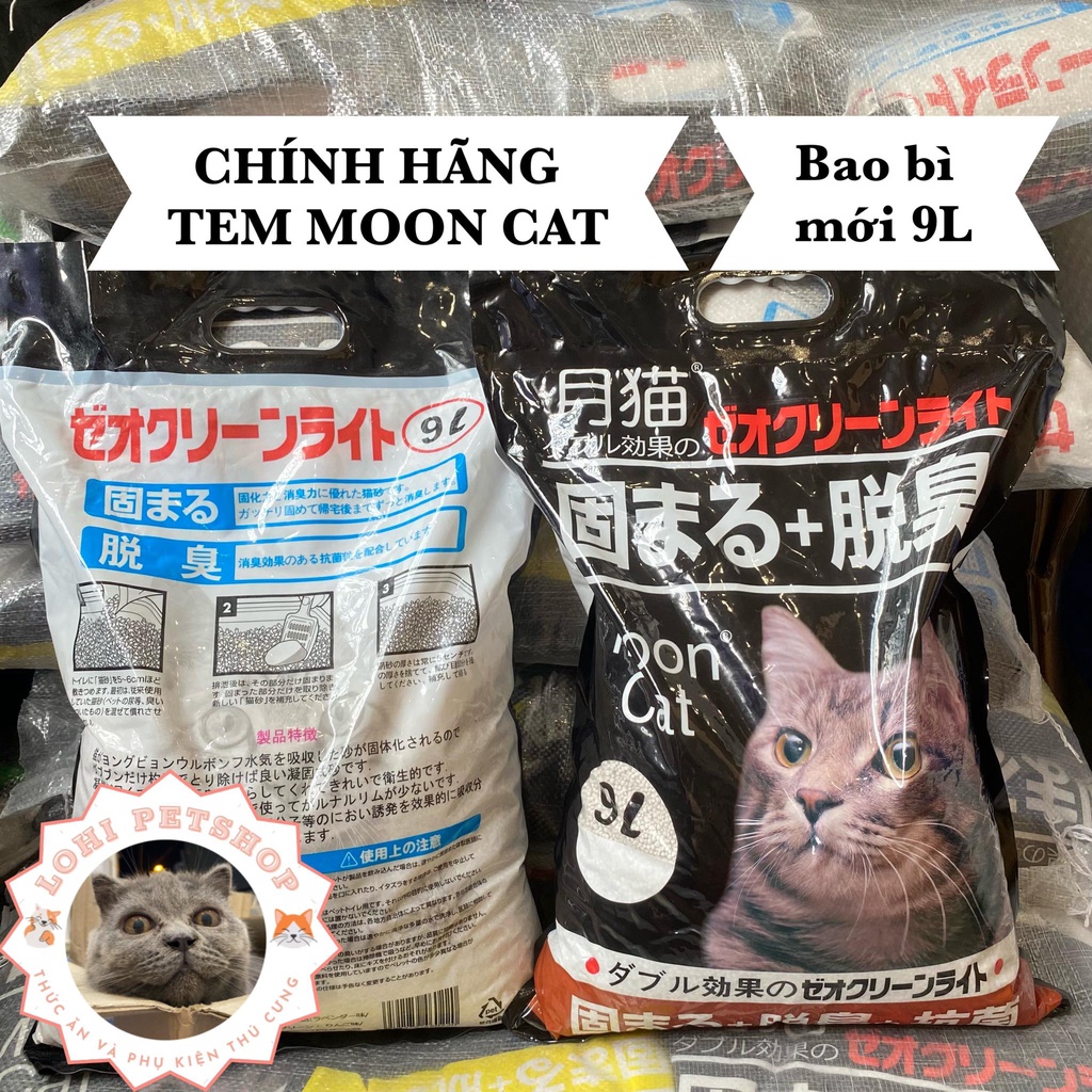 [tải 6bao] Cát nhật đen chính hãng tem mooncat - cát vệ sinh cho mèo 9L