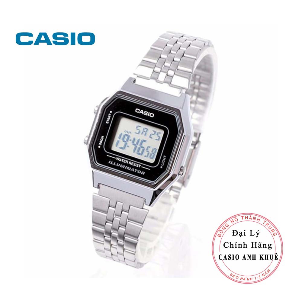 Đồng hồ điện tử nữ Casio Vintage LA680WA-1DF dây kim loại