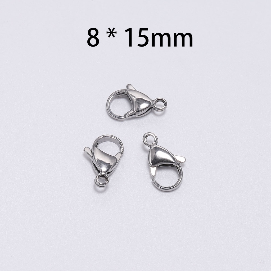 30 Khóa làm trang sức móc khóa DIY 9 10 11 12 13 15mm chất liệu thép không gỉ