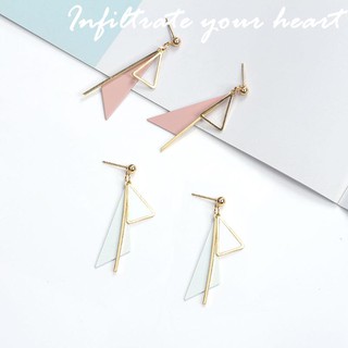 ✄Thâm nhập tim bạn✄ C807 ✌T tính khí đơn giản✄Bông tai tam giác hình học ✌Thai✄Tai tam giác sắt kết cấu hợp thời trang✄Vòng