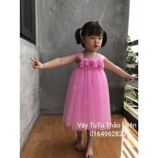 Váy công chúa màu hồng cho bé ( ảnh thật)