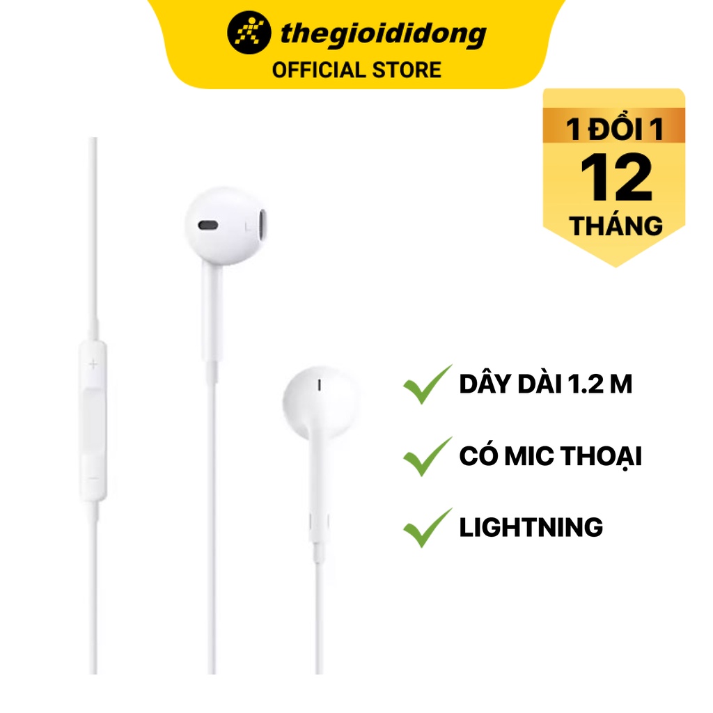 Tai nghe EarPods Lightning Nhét tai Apple MMTN2 Chính hãng, BH 12 tháng