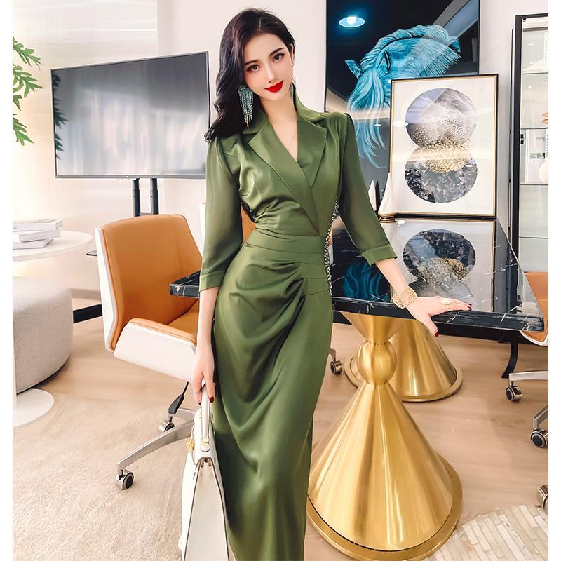 Đầm Tay Lửng Cổ Chữ V Thời Trang Hàn Quốc